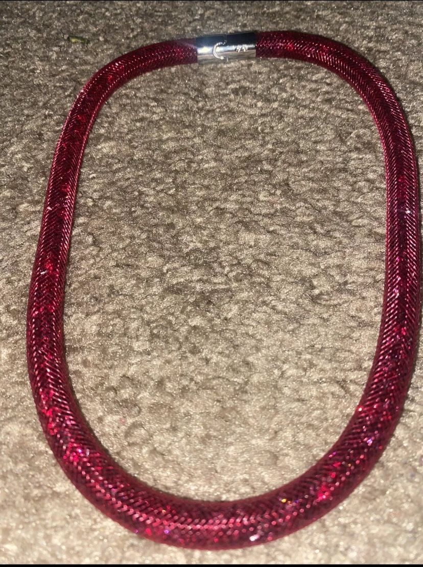 Swarovski Red Mesh Rope Necklace/Choker