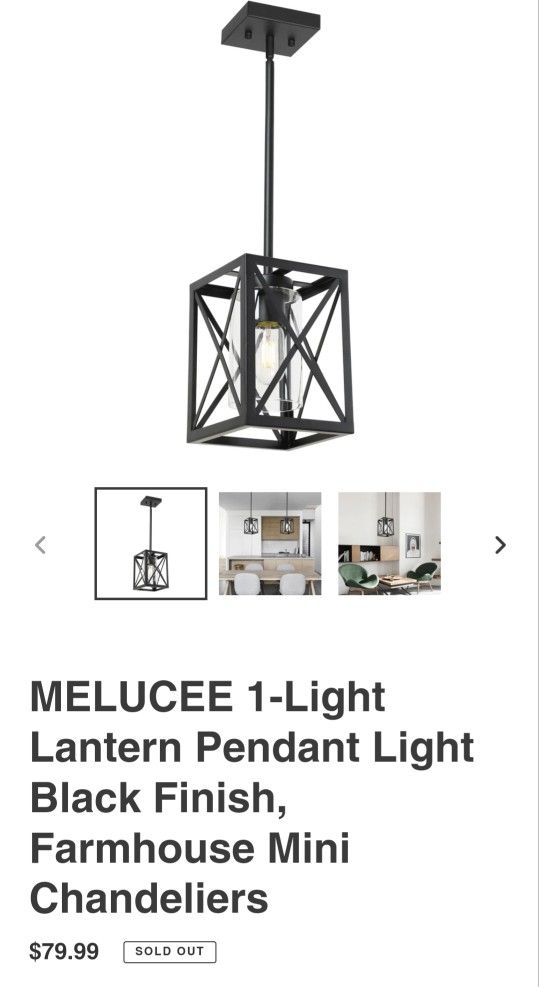 1 Hanging Pendant Light