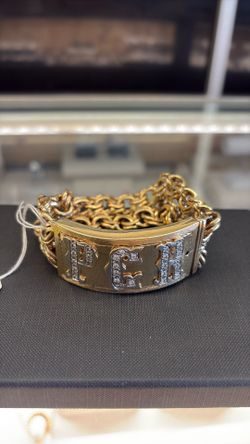 14kt Chino Link Diamond On ID Plate 