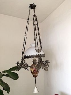 Antique Dutch oil lamp Chandelier