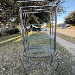 Estante Metal Y Cristal.  Para Sala O Cocina. 