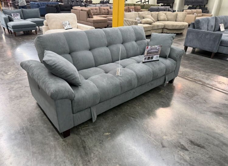 Elegant Convertible Sofa With Flip Up Compartment & USB Pots