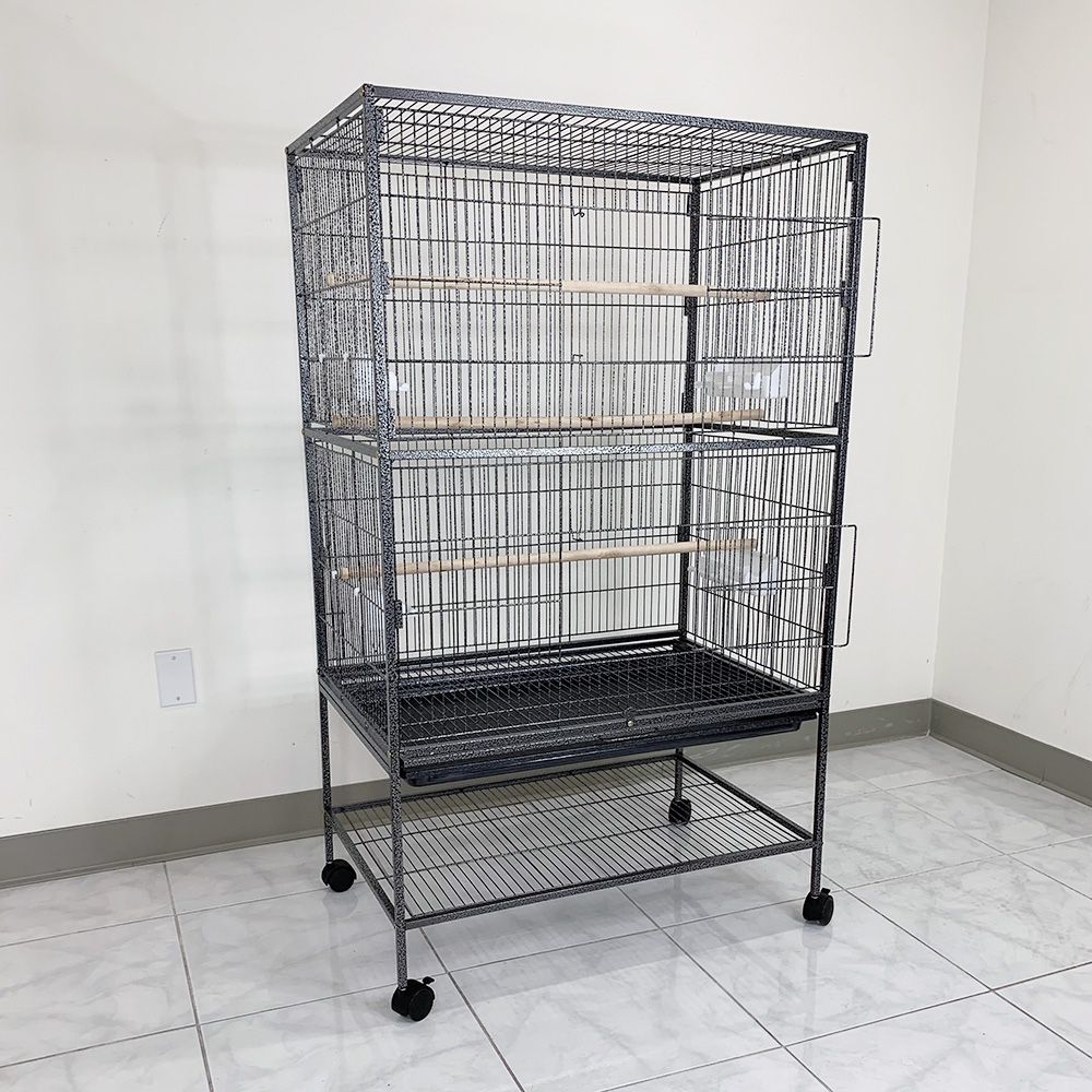 New $100 Large 52” Bird Cage for Parakeet Parrot Cockatiel Canary Finch Lovebird, Size 31x19x52” 
