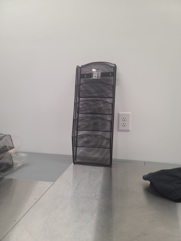 Wall Mounted Black Magazine Rack