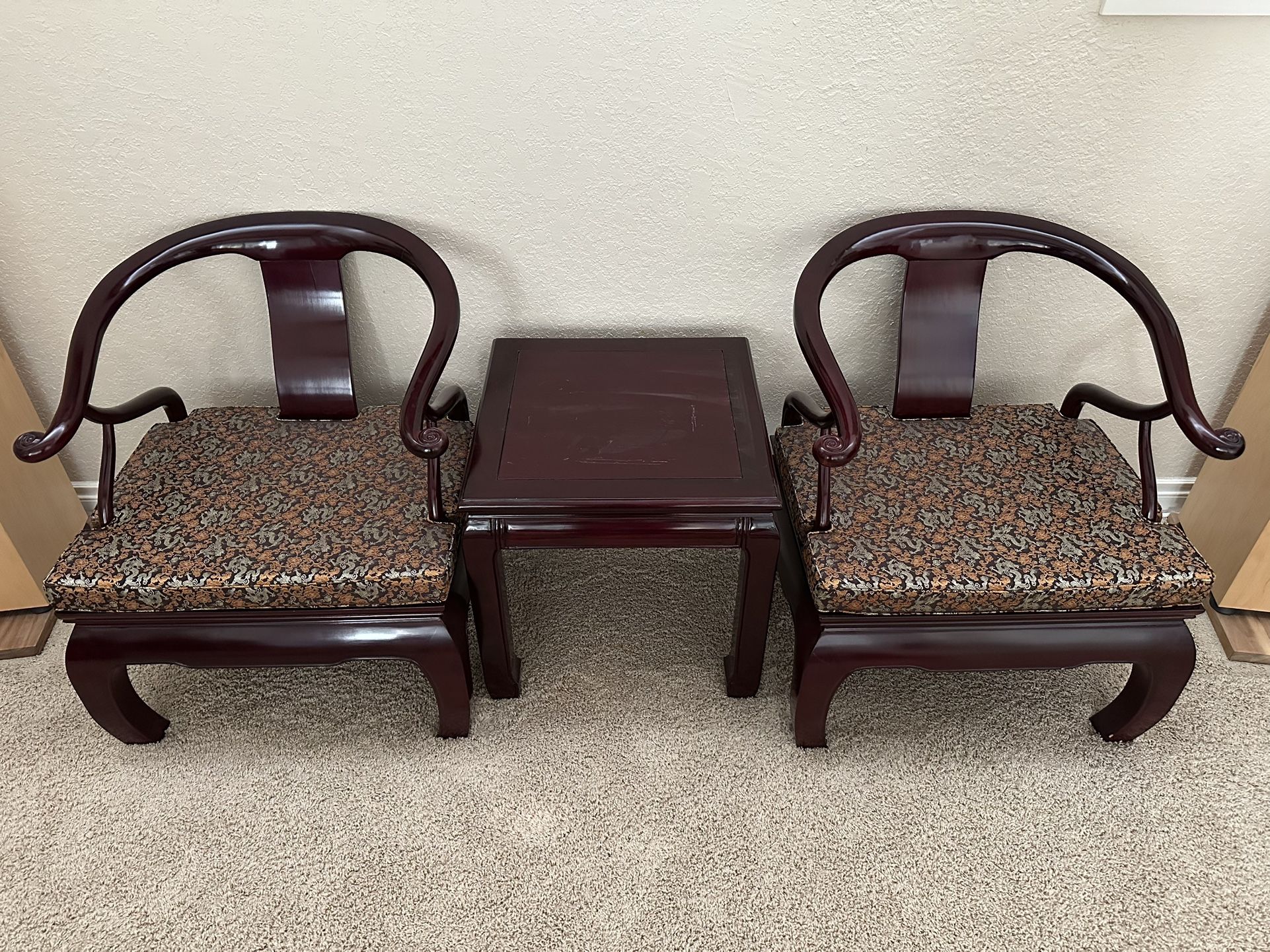 Chinese Ming-style horseshoe armchairs