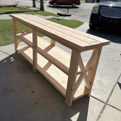 Farmhouse Rustic X Console Table 