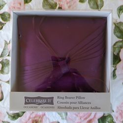 ❤️ NEW, Ruched Wedding Ring Bearer Pillow in The Color Wine! 
