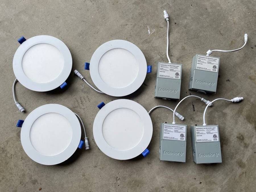 Ensenior 6” LED Recessed Lights – 5CCT Canless Wafer Lights – Set of 4