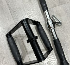 Cable Machine Attachments Rotating Straight Bar & Double D Handle NEW 