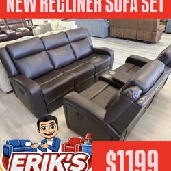 NEW LEATHER SOFA AND LOVESEAT