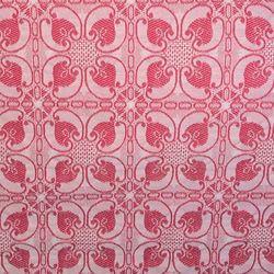 Williams Sonoma 100% Cotton Red/White French Country Design Stitched Table Cloth Retangle Shape, Size W 66 x L 122 Inches
