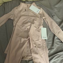 Brand New Pink Define Jacket Nulu with Leggings Full Lululemon set Size 4 Women