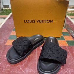 LV Black Monogram Pillow Slides Unisex 9–11