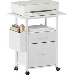 White Rolling Office Cart / Nightstand