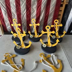 Navy Team Decor Center Piece 