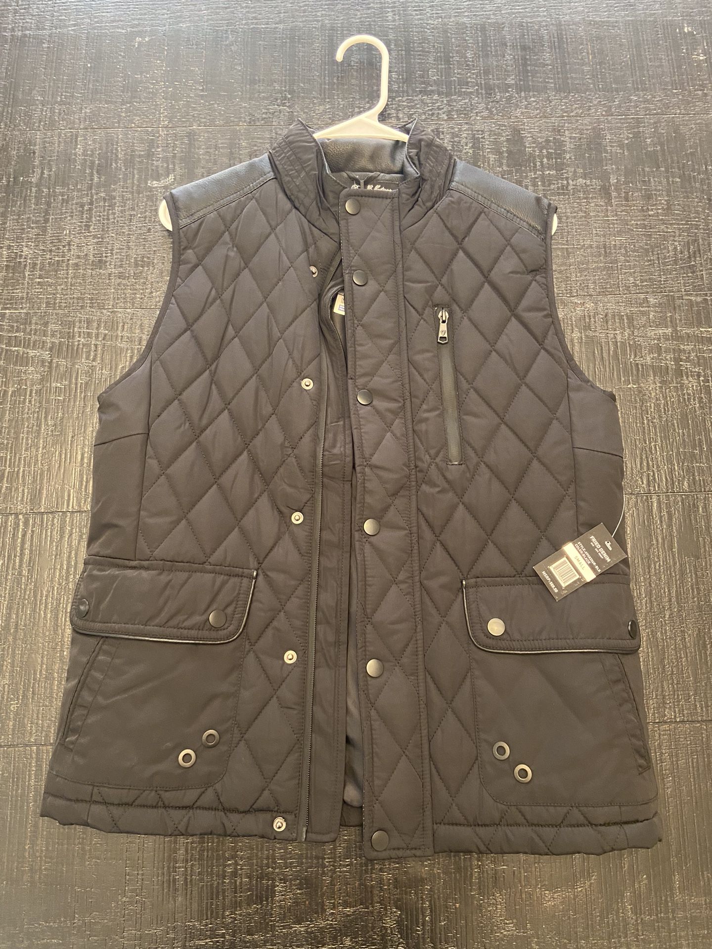 Unisex Denim Leather Button-Up Jacket