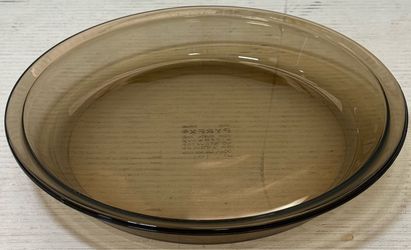 Vintage PYREX #209 Amber Brown Glass Pie Plate Round Dish 23cm 9in