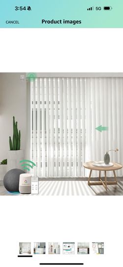 Yoolax Motorized Vertical Sheer Shade Compatible With Alexa, White Color