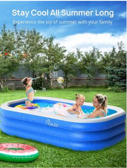 Inflatable Pool, EVAJOY 92''×56''×20'' Inflatable Swimming Pool for Summer Water Party BPA-Free Above Ground Blow Up Kiddie Pool Ball/Sand Pit,Backyar