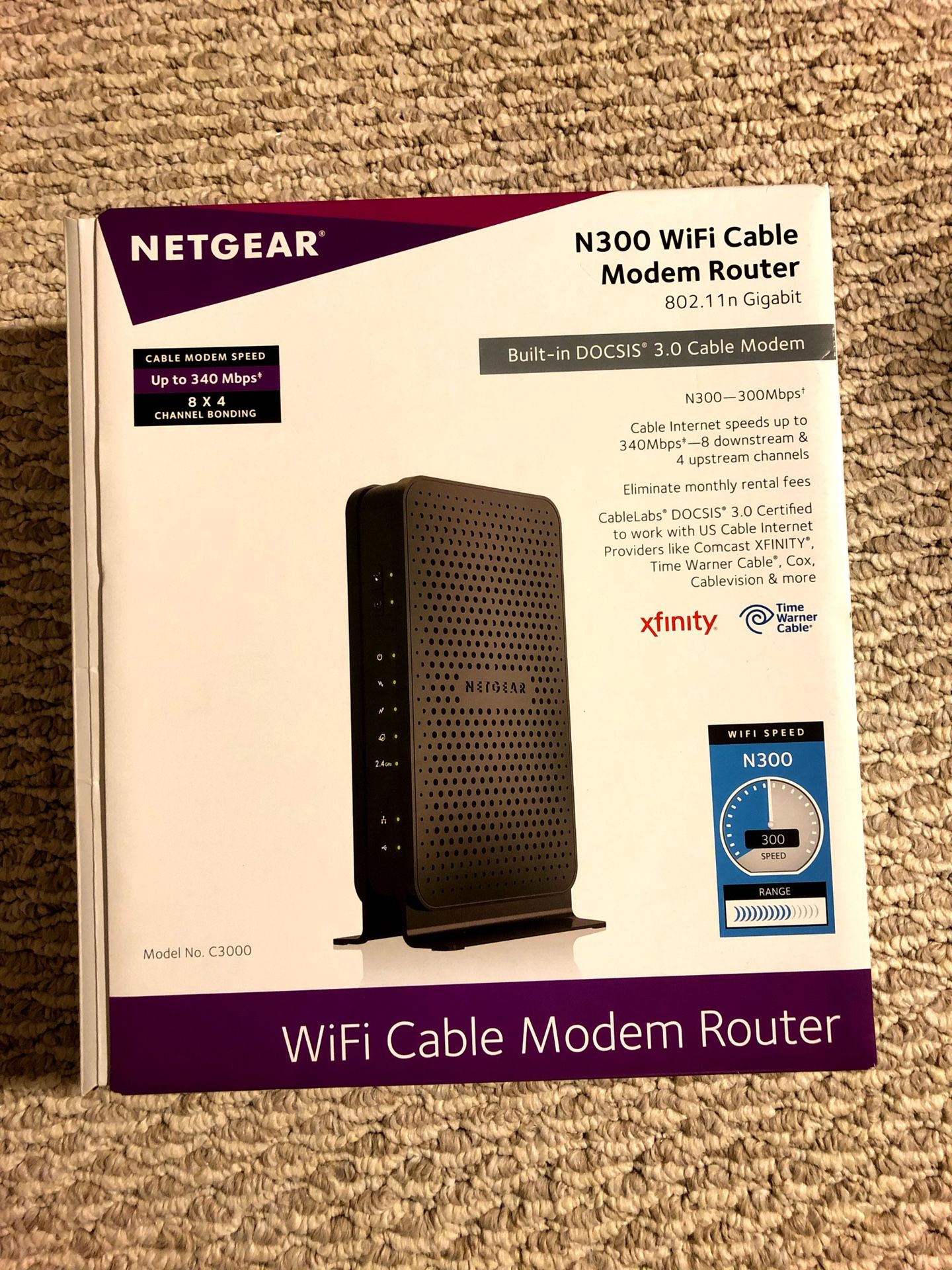 Netgear N300 WiFi Cable Modem Router