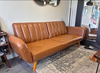 Convertible Leather Futon