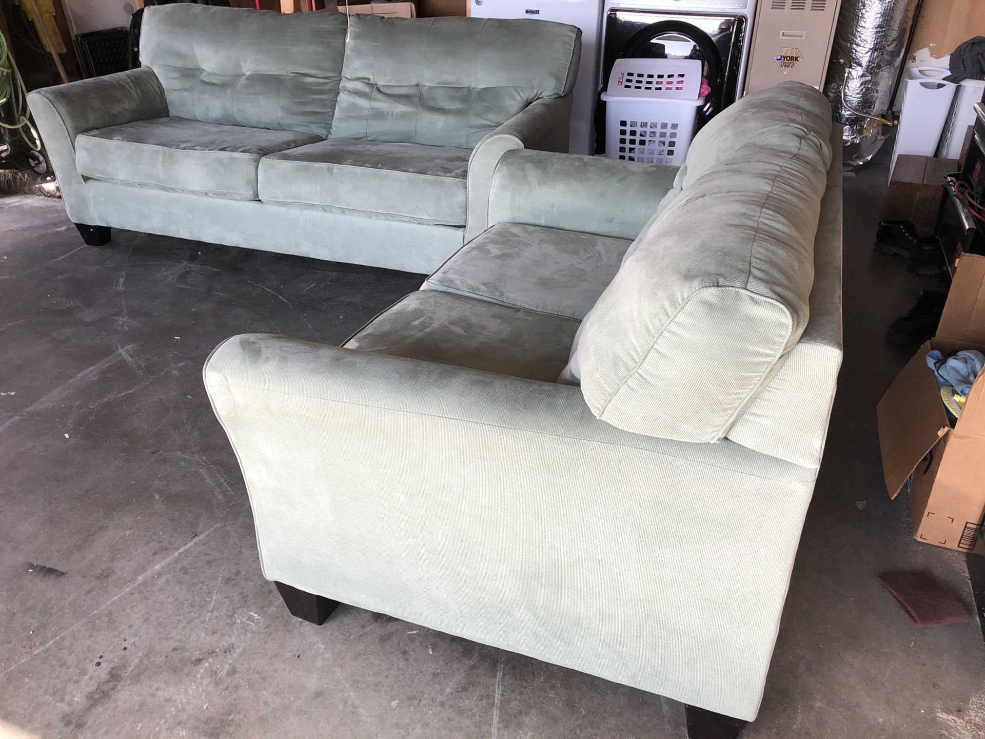 Gorgeous seafoam colored couch & loveseat