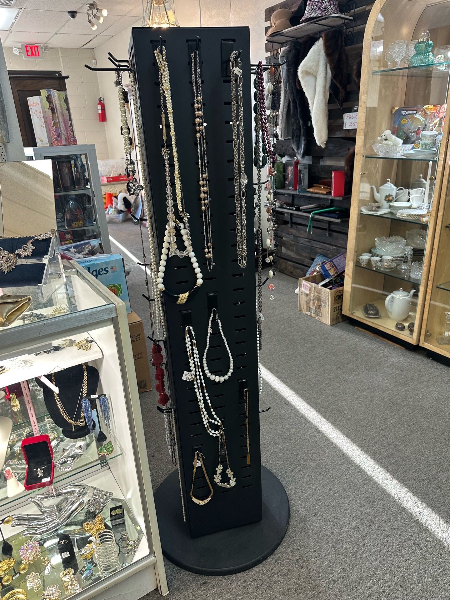 Business Closing Necklace Spinning Holder Available Address and hours listed on post
