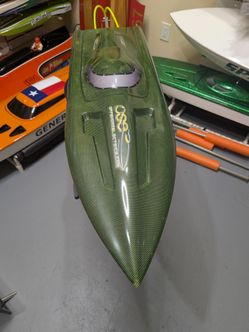 Green carbon ose m40 raider twin rc boat