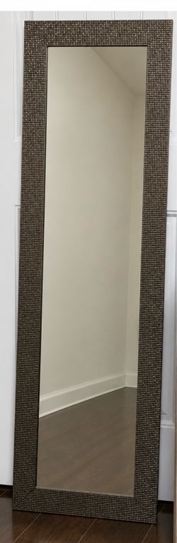 Modern Full-Length Accent Mirror with Textured Bronze Frame