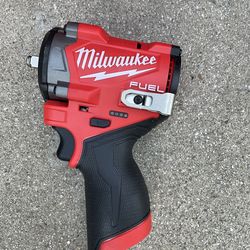 Milwaukee M12 FUEL 12V Lithium-Ion Brushless Cordless Stubby 3/8 in. Impact Wrench (Tool-Only)