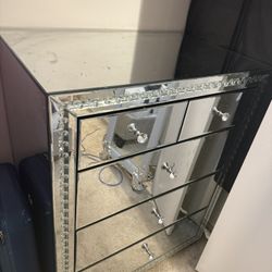 Glass Mirror Drawer Dresser