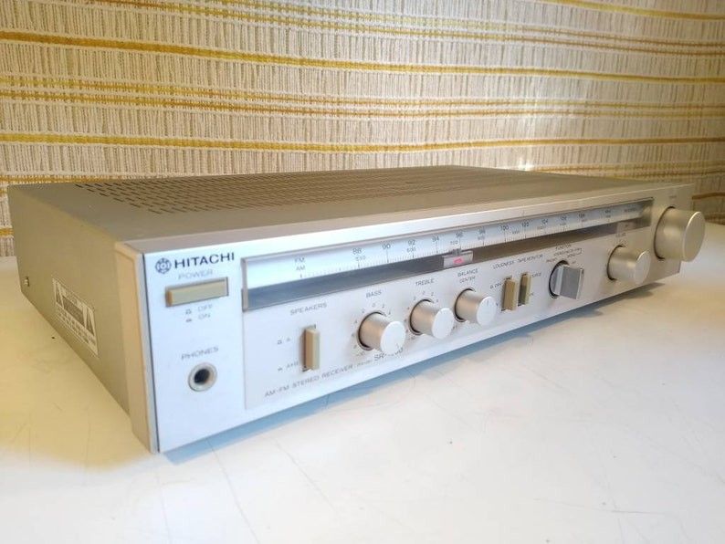Vintage 80s Hitachi SR-1800 Silver Stereo Receiver Japan