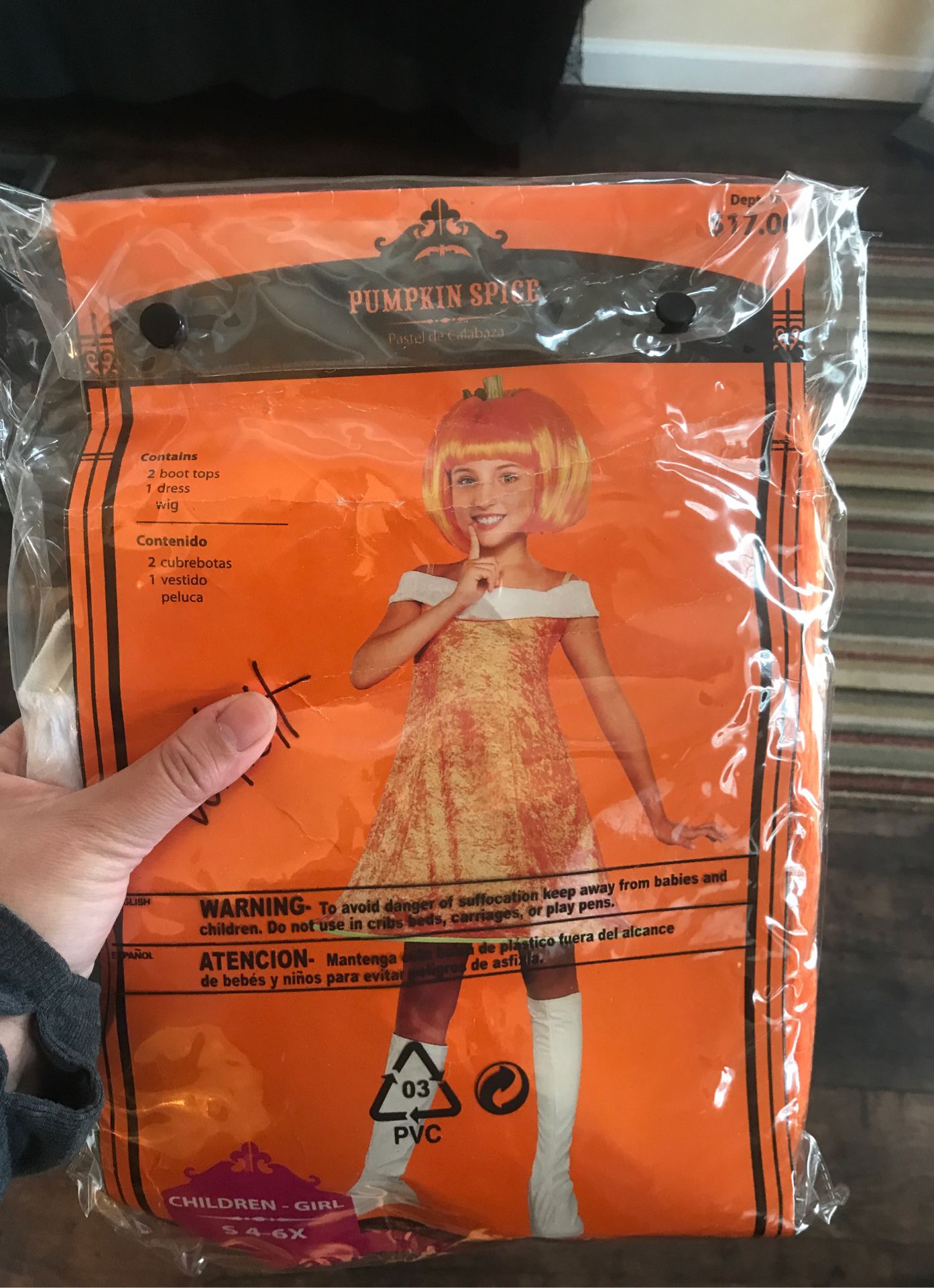 Halloween Costume-Pumpkin Spice Kids Small
