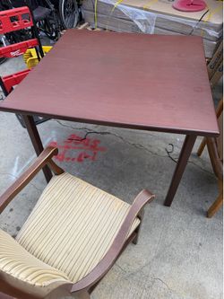Wood table for four