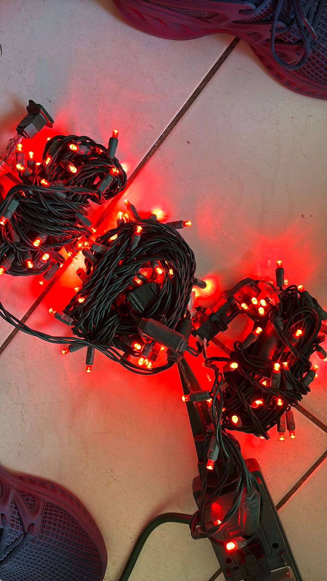 Red LED Christmas Lights 50 Bulbs, Each Strand