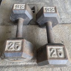 2-25lb Hex Dumbbells 