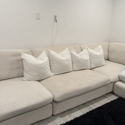 White/Beige Sectional Couch