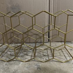 Gold Hexagonal Wine Rack