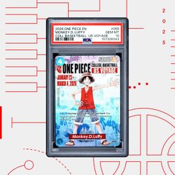 One Piece Bandai Namco OP Monkey D Luffy College Basketball US Voyage Promo Card P-055 PSA 10 Slab Card FS/FT