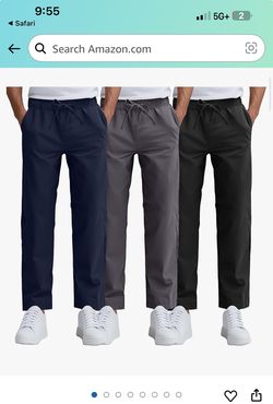 Ficerd 3 Pack Men's Casual Cotton Chino Pants