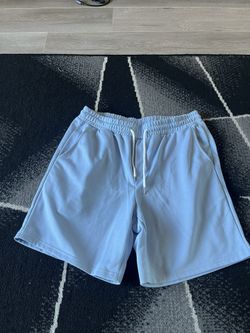  SHEIN Men’s/Unisex Light Blue/Gray Drawstring Athletic Shorts