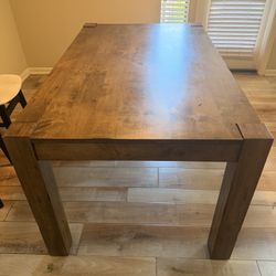 Rustic Brown Wood Dining Table - 58.5 in x 35.5 in x 30 in