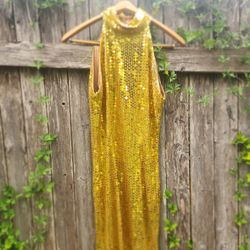 Vintage Stenay Gold Gatsby Dress 