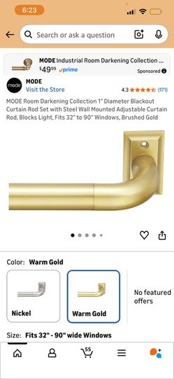 🪟✨ MODE Gold Blackout Curtain Rod Set Adjustable 32–90” Luxury Finish 💛🏡  📍 Pickup Location: s. Durango & 215 near IKEA  Description: Modern MODE 