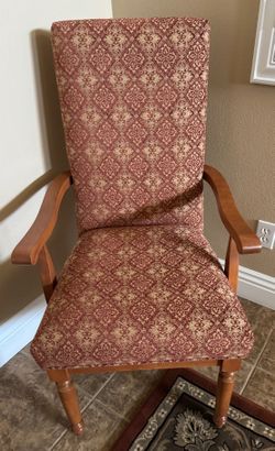 🪑 Set of 2 Upholstered Accent Chairs – Terracotta & Beige Traditional Style