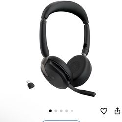 Jabra Evolve2 65 Flex Wireless Stereo Headset - Bluetooth, Noise-Cancelling ClearVoice Technology & Hybrid ANC - Certified for Microsoft Teams - Black