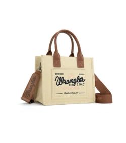 NEW WITH TAGS Vintage Wrangler Canvas Tote Crossbody - Beige