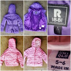 Girls Jackets - Sizes 5-6 & 7-8 -$10 To $14