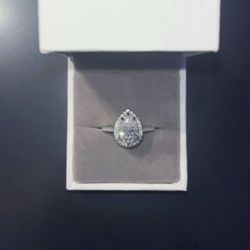 Moissanite Pear Ring