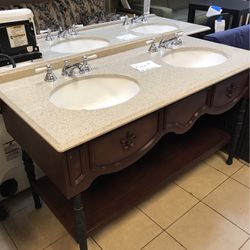 Dual Granite Vanity Sinks 